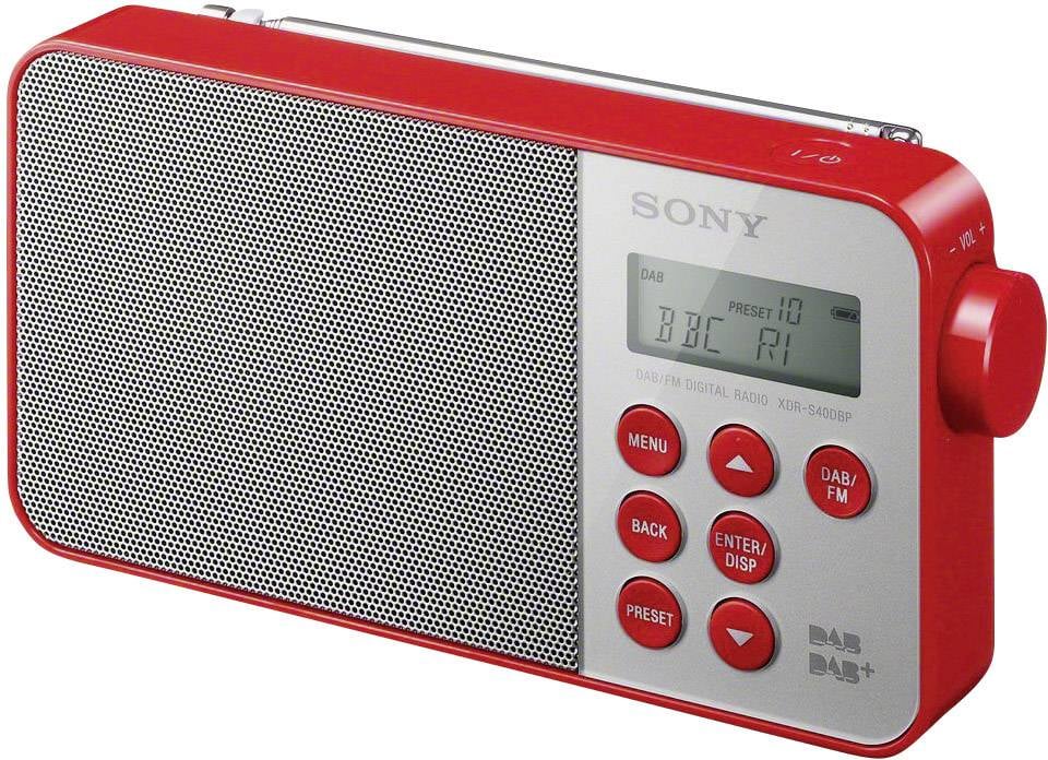 Sony XDRS40 Portable radio DAB+, FM Red
