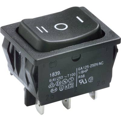 Marquardt 1839.1507 Toggle switch 1839.1507 250 V AC 6 A 2 x On/Off/On IP40 latch/0/latch 1 pc(s) 