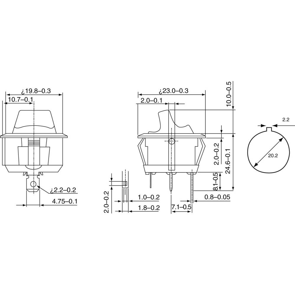 SCI R13-112LP-02 LED Toggle switch 250 V AC 6 A 1 x Off/On latch 1 pc(s)