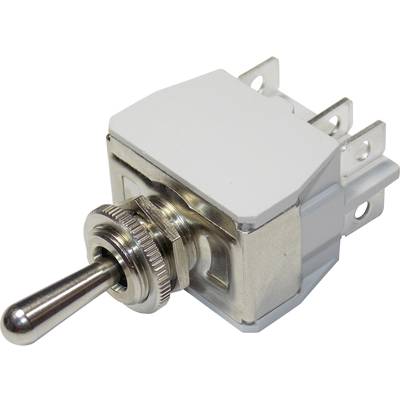 A metal switch with a lever and multiple terminal connections. The switch is likely used for manual control of a device.