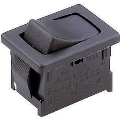A black toggle switch in close-up, showing the switch mechanism and housing.