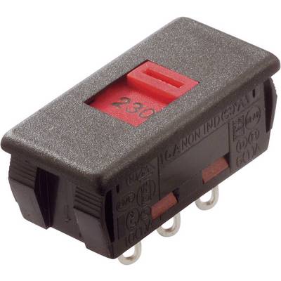 A rectangular electrical switch with a red switch and the number '230'. The switch has multiple metal contacts at the bottom.