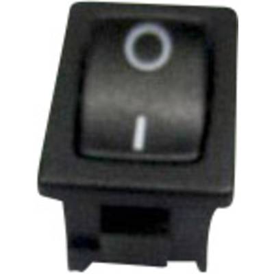 Black rocker switch in a rectangular housing with 'O' and 'I' for switching off and on.