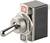 A toggle switch in the "ON" position, with clearly marked "ON" and "OFF" areas, symbolises a simple on/off mechanism.