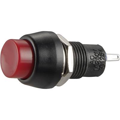 A red push-button switch in a black housing, with the label 'AC 125V 1A' visible on the side.