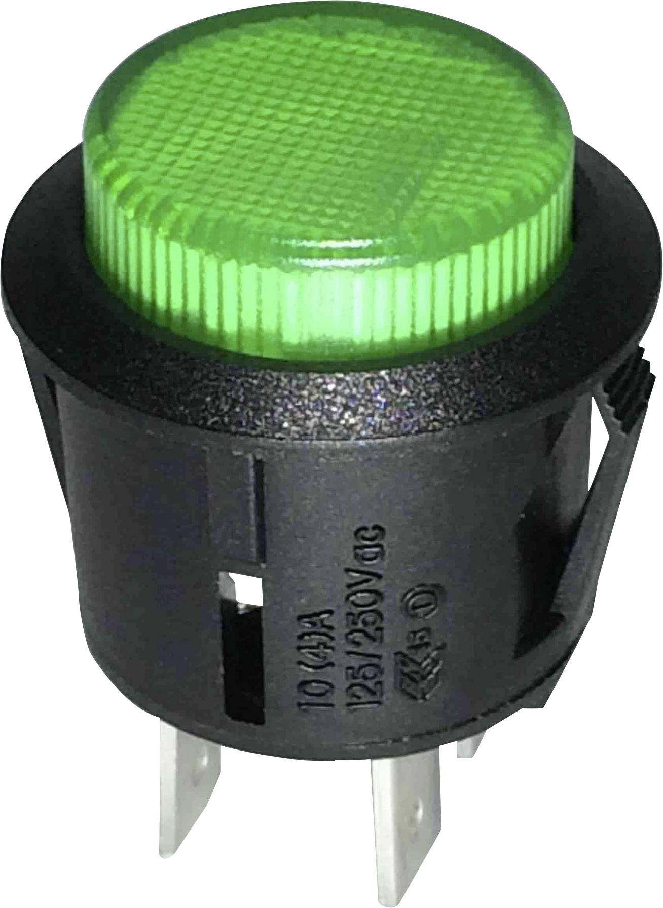 TRU COMPONENTS 1587756 TC-R13-523BL-05GN Pushbutton switch 250 V AC 1.5 A 1 x Off/On latch Green 1 pc(s)