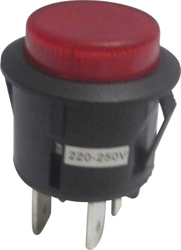 TRU COMPONENTS 1587761 TC-R13-527AL-02RT Pushbutton 250 V AC 6 A 1 x Off/(On) momentary Red 1 pc(s)
