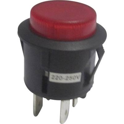 TRU COMPONENTS 1587761 TC-R13-527AL-02RT Pushbutton 250 V AC 6 A 1 x Off/(On) momentary Red    1 pc(s) 