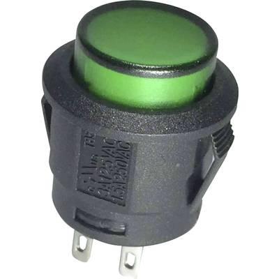 TRU COMPONENTS 1587763 TC-R13-527AL-02GN Pushbutton 250 V AC 6 A 1 x Off/(On) momentary Green   1 pc(s) 