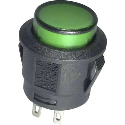 TRU COMPONENTS 1587764 TC-R13-527BL-02GN Pushbutton switch 250 V AC 6 A 1 x On/Off latch Green 1 pc(s)-0