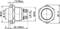 Technical drawing of a hexagonal connector with dimensions in millimetres. Main dimensions: 26.2 mm maximum diameter, 22 mm and 25.4 mm heights.
