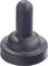A black, rubber-like bung with a cylindrical extension and circular base. Suitable as a stopper or protective cover.