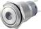 Silver, round metal push-button switch, suitable for installation in electrical equipment. Robust and designed for industrial applications.