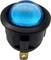 Round rocker switch with blue light and black casing, suitable for electronic devices.