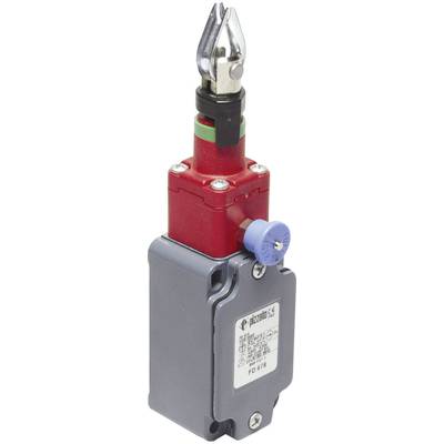 A red and grey safety switch with a lever mechanism on top. Used for control or protection in electrical installations.