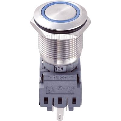 TRU COMPONENTS 701844 LAS1-BGQ-11E/B/12V Tamper-proof pushbutton 250 V AC 5 A 1 x Off/(On) momentary Blue  IP67 1 pc(s) 