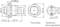 Technical drawing of a switch with dimensions in millimetres. Three views: side view, top view, and terminal arrangement.
