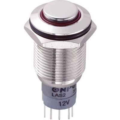 'Metal switch with six connecting pins, labelled with 12V, suitable for electronic applications.'