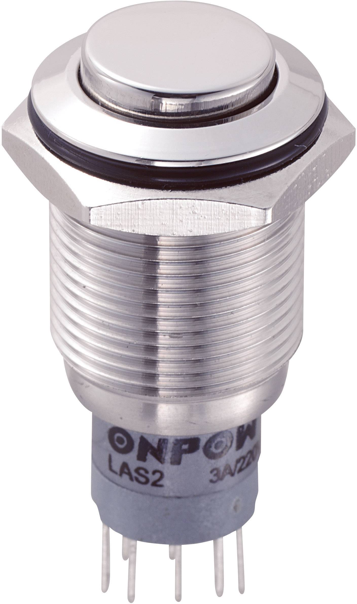 TRU COMPONENTS 701920 LAS2GQH-22/S/P Tamper-proof pushbutton 250 V AC 3 A 2 x On/(On) momentary 1 pc(s)
