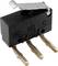 Black micro switch with three gold-coloured terminals and lever mechanism. Markings: 'NO', 'NC', 'C'.