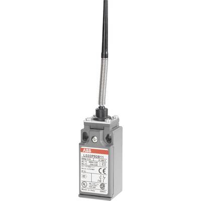 A mechanical lever switch by ABB with integrated spring and technical specifications on the front panel, suitable for industrial applications.