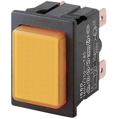 Marquardt 1660.0201 1660.0201 Pushbutton switch 250 V AC 16 A 2 x Off/On latch Orange (L x W) 25 mm x 33 mm IP40 1 pc(s)