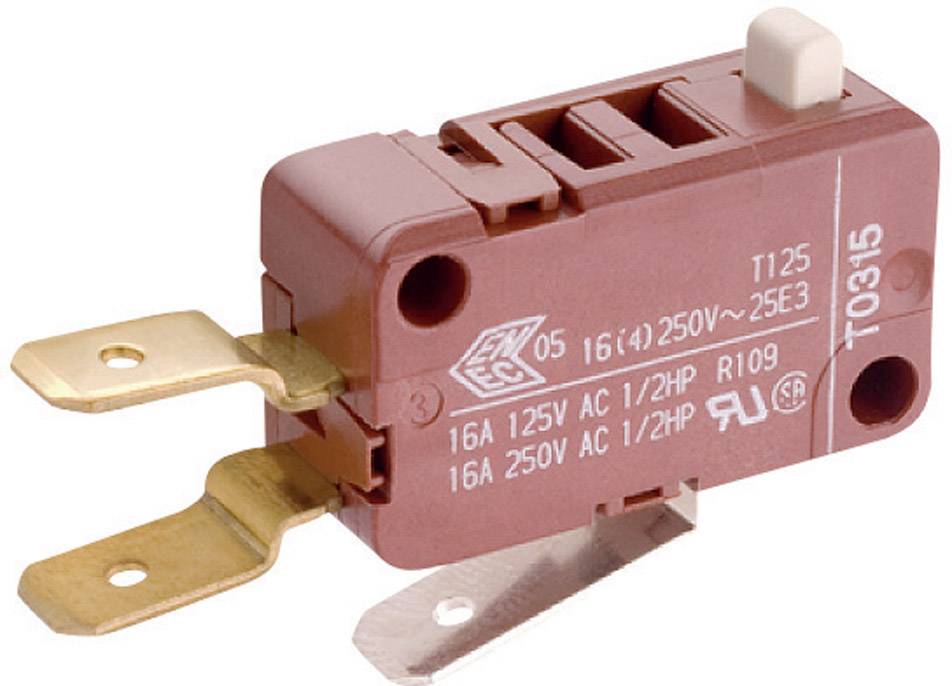Marquardt 1080.0403 Microswitch 1080.0403 250 V AC 16 A 1 x On/(On) momentary 1 pc(s)
