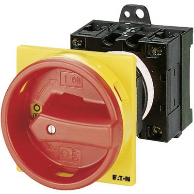 A yellow and red main switch that breaks or establishes an electrical connection, with positions for 'ON' and 'OFF'.