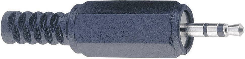 TRU COMPONENTS 1578811 2.5 mm audio jack Plug, straight Number of pins: 3 Stereo Black 1 pc(s)