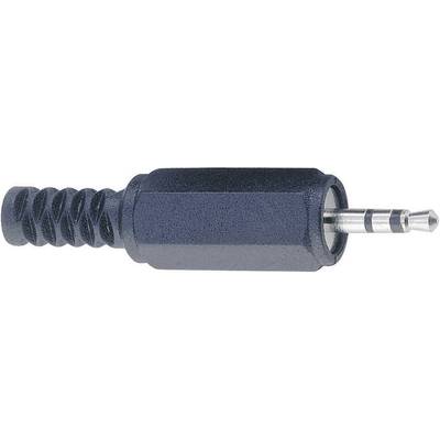 TRU COMPONENTS 1578811 2.5 mm audio jack Plug, straight Number of pins (num): 3 Stereo Black 1 pc(s) 