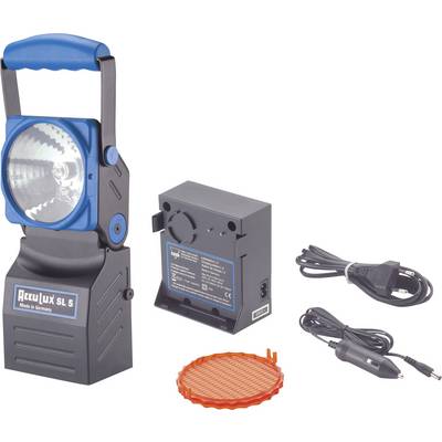 Torch 'AccuLux SL 5' with charger, orange filter and power cable.