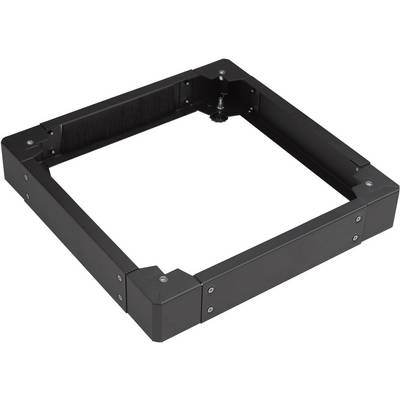 Black square metal frame with a brush strip on one side, likely part of a technical device or mounting bracket.