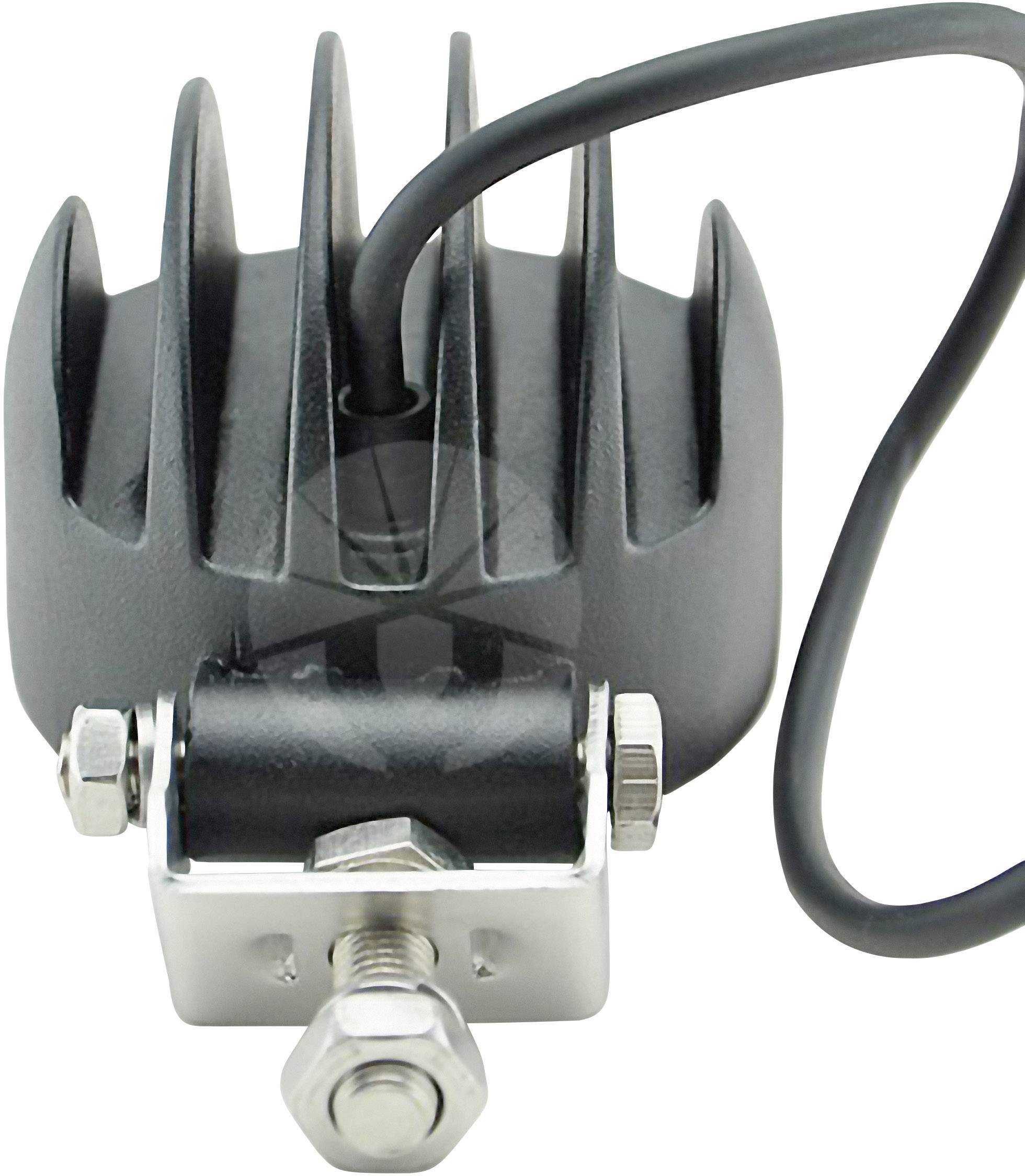 A black, round heatsink with fins, connected to a screw mounting and a black cable, possibly part of an electronic device.