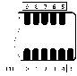 'Calculator display shows the numbers 5, 6, 7, 8 from right to left at the top. Black vertical bars are shown at the bottom.'