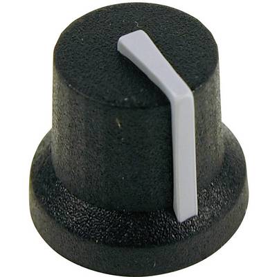 A black rotary knob with a white marking stripe at the top.