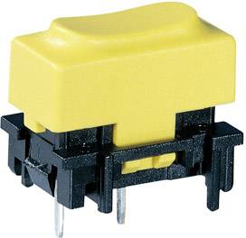 Yellow toggle switch with a black housing, two metal connectors at the bottom, a typical electronic component for control units.