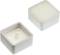 Two square enclosures, one open and one closed. The open one reveals the empty interior and a small peg.