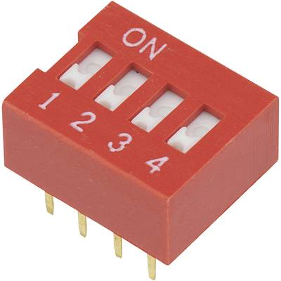 TRU COMPONENTS 704850 DSR-04 DIP switch Number of pins (num) 4 Slide-type 1 pc(s) 