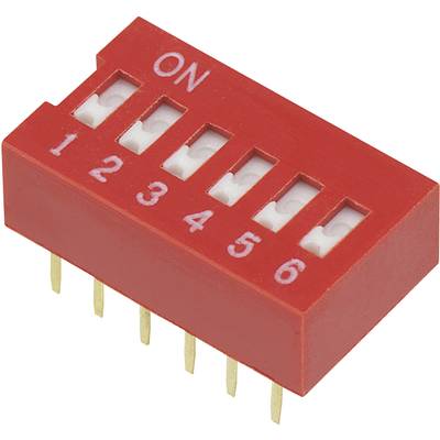 TRU COMPONENTS 704876 DSR-06 DIP switch Number of pins (num) 6 Slide-type 1 pc(s) 