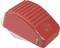 A red, wedge-shaped device with a ridged surface and a circular logo. It is a switch or foot pedal.