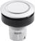 A round push button in silver and black with flush mounting socket, suitable for electrical equipment or fittings.