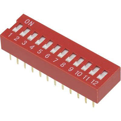 TRU COMPONENTS 704963 DSR-12 DIP switch Number of pins (num) 12 Slide-type 1 pc(s) 