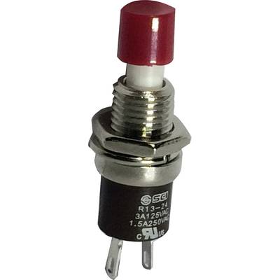 TRU COMPONENTS TC-R13-24B1-05 RD Pushbutton 250 V AC 1.5 A 1 x On/(Off) momentary Red   1 pc(s) 