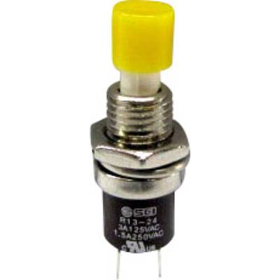 TRU COMPONENTS TC-R13-24B1-05 YE Pushbutton 250 V AC 1.5 A 1 x On/(Off) momentary Yellow   1 pc(s) 