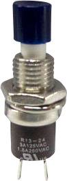 TRU COMPONENTS TC-R13-24B1-05 BL Pushbutton 250 V AC 1.5 A 1 x On/(Off) momentary Blue 1 pc(s)