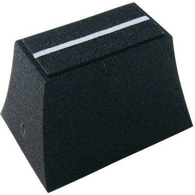 Black, wedge-shaped guitar plectrum holder, matte finish, with a slot on the top for inserting plectrums.