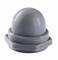 Grey plastic dome with a hexagonal base, similar to a cover or cap for fastening purposes.