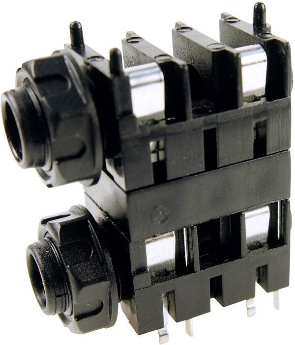 Cliff FCR1120 6.35 mm audio jack Socket, horizontal mount Number of pins: 2 Mono Black 1 pc(s)