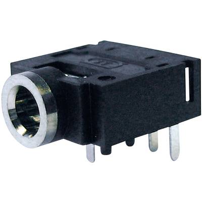 Cliff FC68133 3.5 mm audio jack Socket, horizontal mount Number of pins (num): 4 Stereo Black 1 pc(s) 