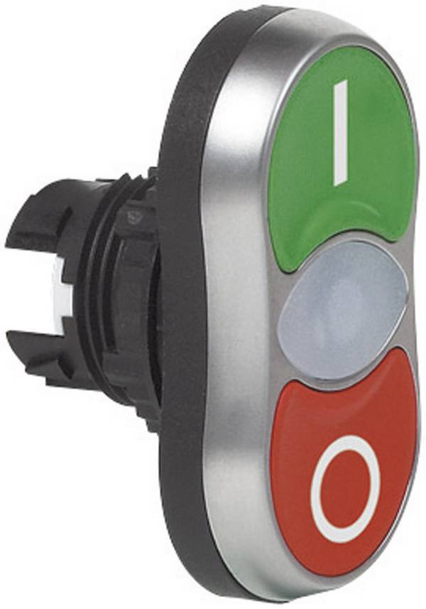 BACO BAL61QH21 L61QH21 Double head pushbutton Front ring (PVC), chrome-plated Green, Red 1 pc(s)